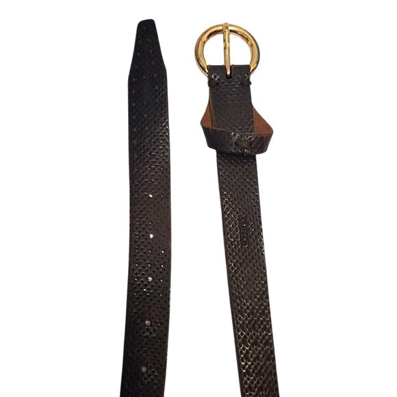 CLOSED Black Perforated Genuine Leather Belt - Picture 4 of 9